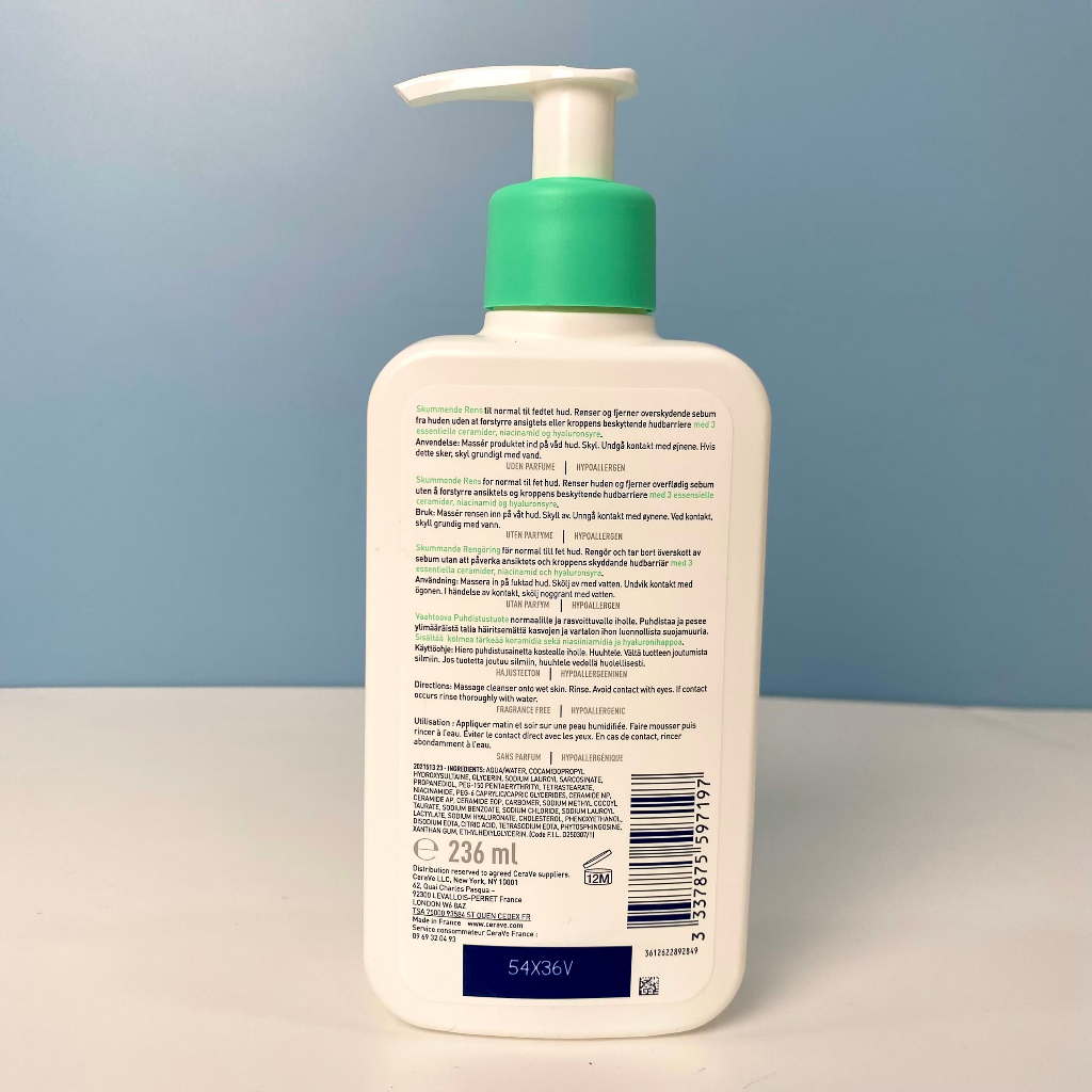 Sữa rửa mặt CERAVE sạch sâu cho da dầu, da dầu mụn, da nhạy cảm dung tích 236ml