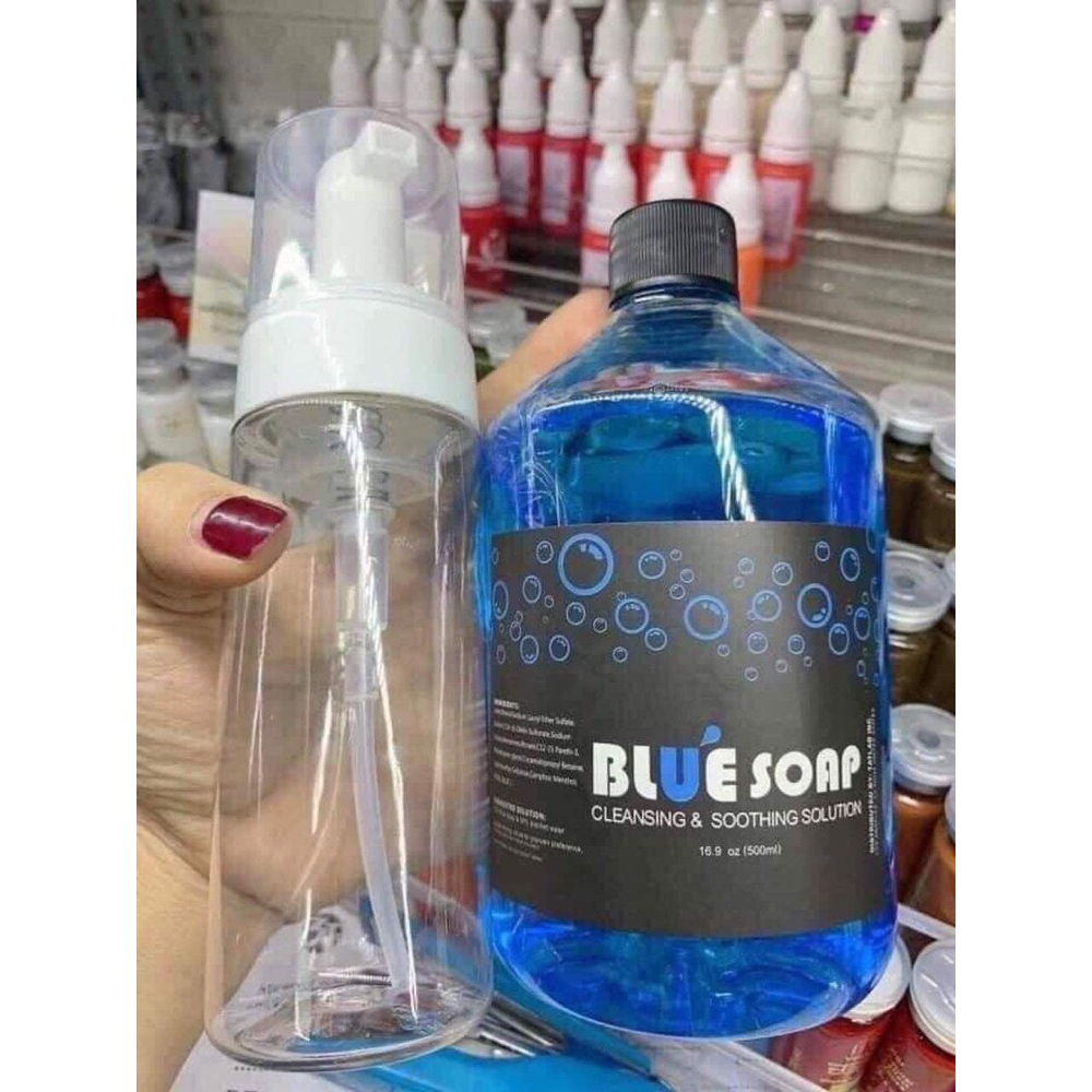 Dung dịch lau rửa vệ sinh hình xăm👉 bluesoap chai 40ml và  500ML