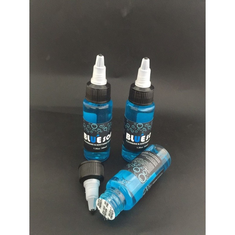 Dung dịch lau rửa vệ sinh hình xăm👉 bluesoap chai 40ml và  500ML
