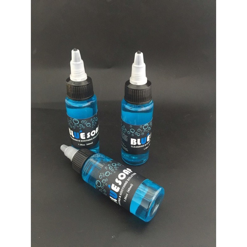 Dung dịch lau rửa vệ sinh hình xăm👉 bluesoap chai 40ml và  500ML