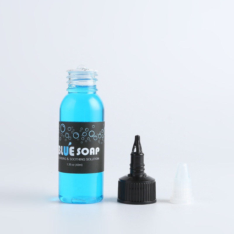 Dung dịch lau rửa vệ sinh hình xăm👉 bluesoap chai 40ml và  500ML
