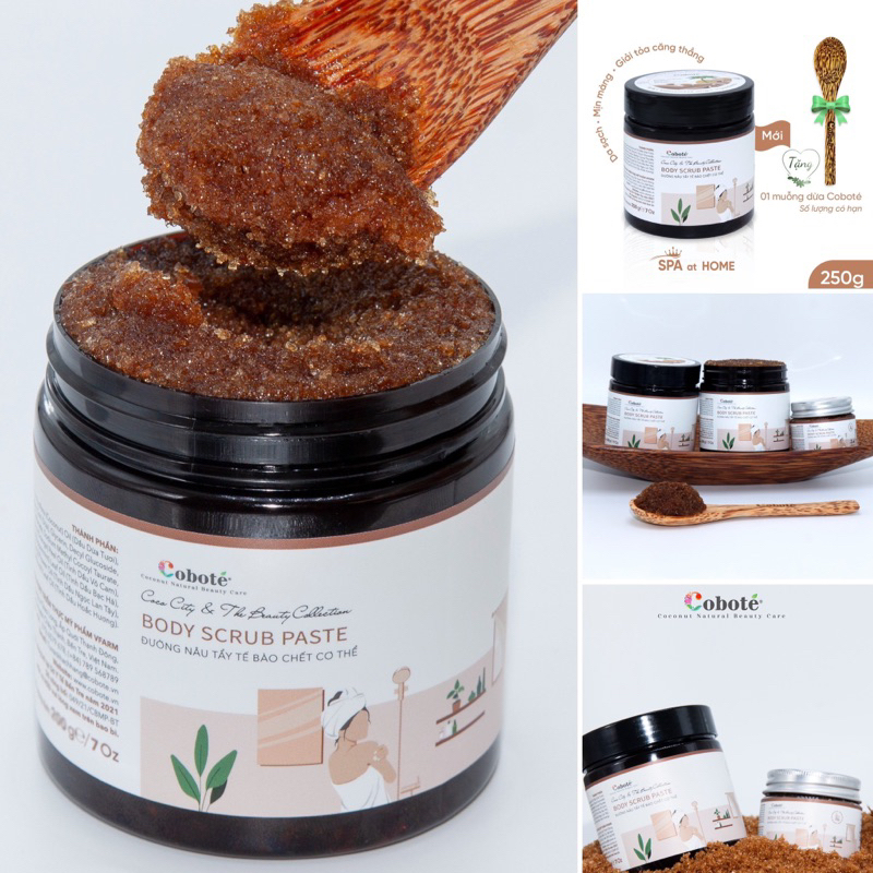 Đường nâu tẩy tế bào chết Coboté 250g cho làn da mềm mại và rạng rỡ