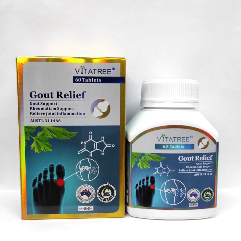Viên uống Vitatree Gout Relief giúp hỗ trợ khớp của Úc 60 viên