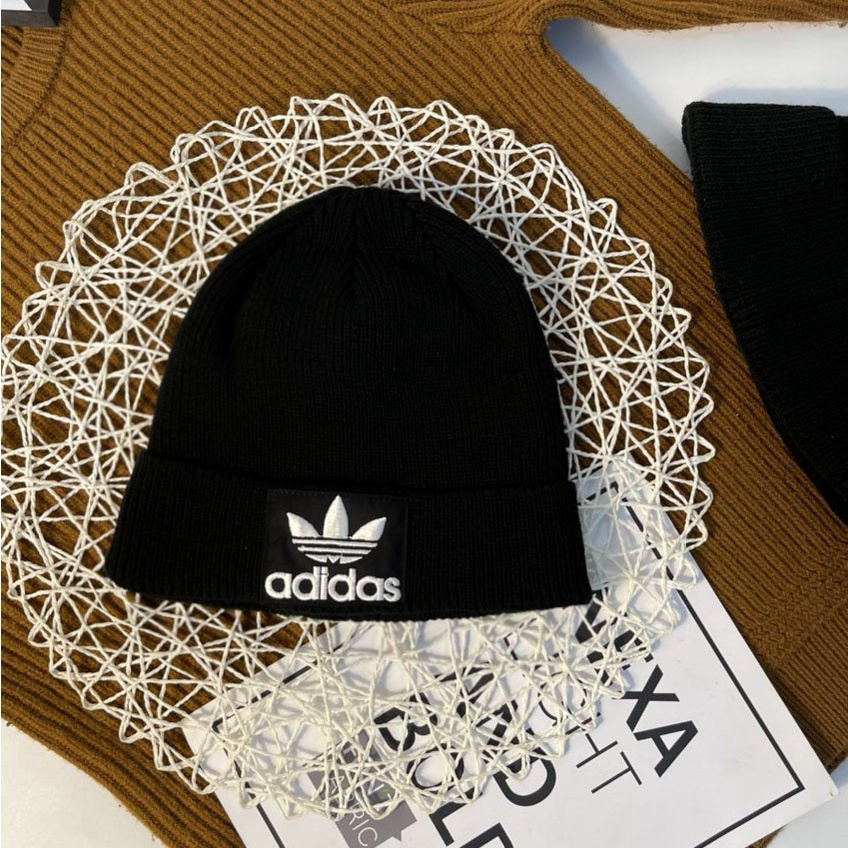 Mũ len MLB màu đen hàng xuất dư cao cấp giữ ấm phong cách Hàn Quốc dành cho nam và nữ