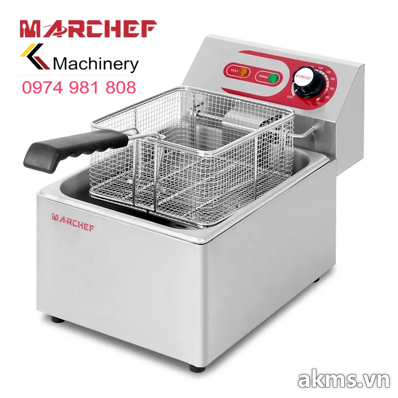 Bếp chiên nhúng đơn EF-4L dung tích chiên 4L/7.5L, công suất 2.5kW, cảm biến nhiệt độc lập+micro switch