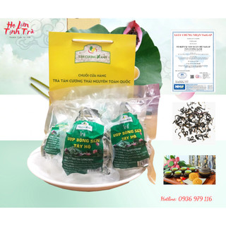 Trà ướp bông sen tây hồ 100gram- trà đinh tiến quan tân cương và hoa sen tây hồ