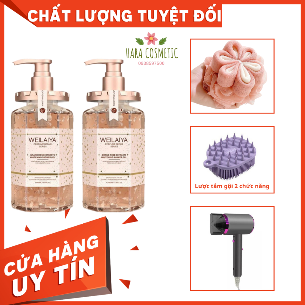 Sữa tắm tuỷ mật cánh hoa hồng Damask Weilaiya