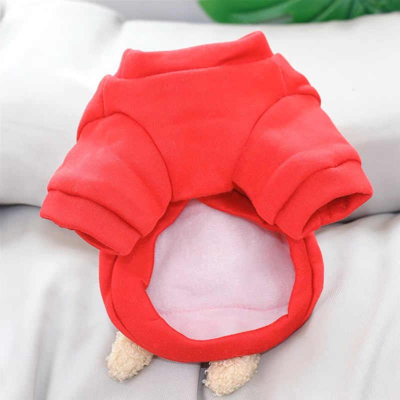 Áo tết 2024 nỉ kèm gấu bông dành cho chó mèo