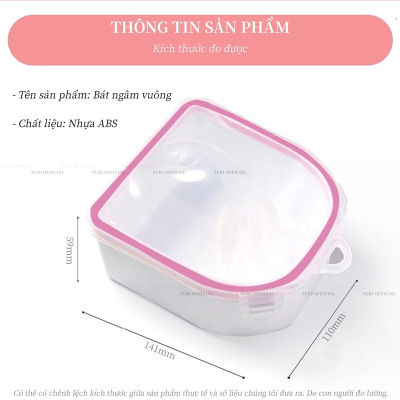 Bát ngâm tay 2 lớp nail - Bát ngâm vuông - Dụng cụ ngâm tay chuyên dụng nail - bát ngâm bàn nail giá rẻ