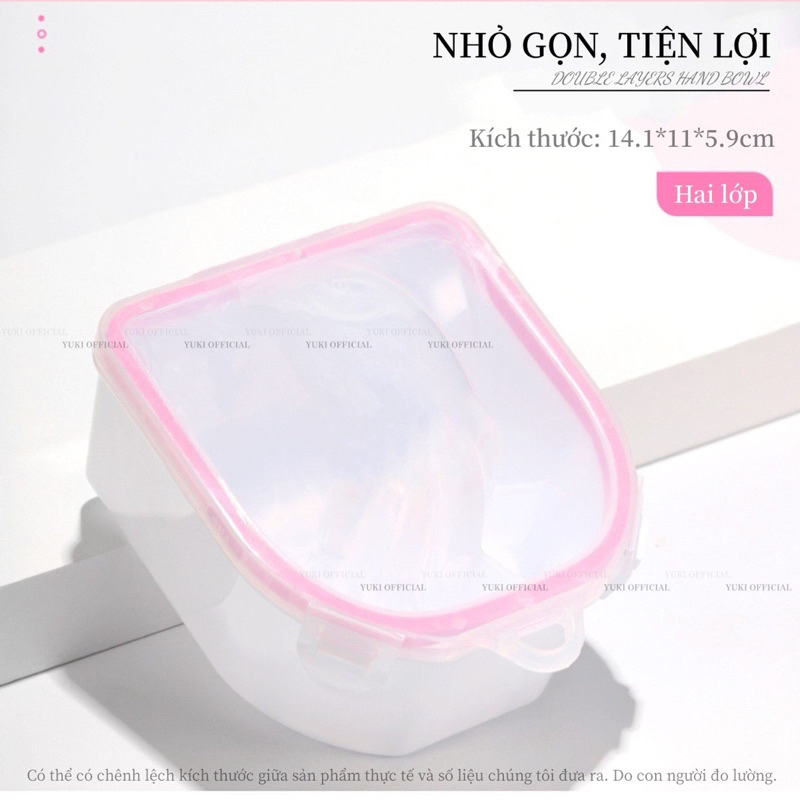 Bát ngâm tay 2 lớp nail - Bát ngâm vuông - Dụng cụ ngâm tay chuyên dụng nail - bát ngâm bàn nail giá rẻ
