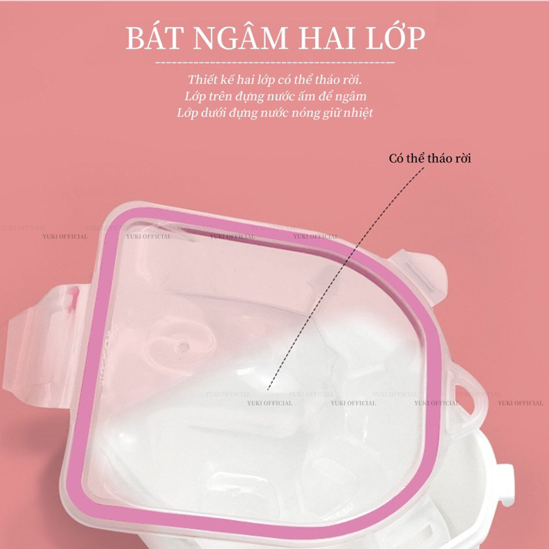 Bát ngâm tay 2 lớp nail - Bát ngâm vuông - Dụng cụ ngâm tay chuyên dụng nail - bát ngâm bàn nail giá rẻ