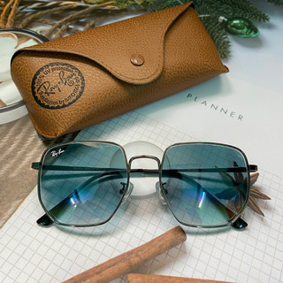 Kính Rayban gọng bạc mắt xanh dương
