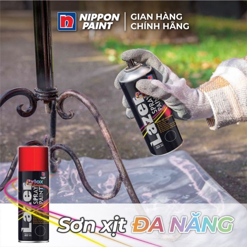 Sơn xịt Nippon Pylox Lazer màu đỏ tươi mã 14 - 400ML