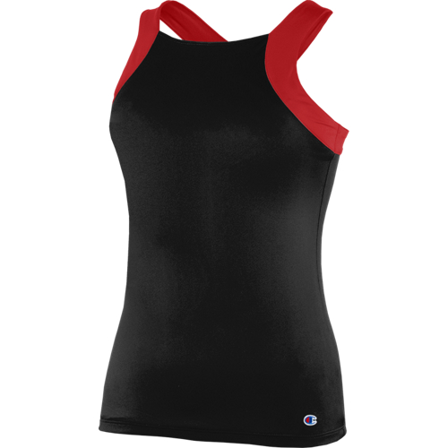 Champion Momentum Tank: Áo thun nữ không tay co giãn Black/Red