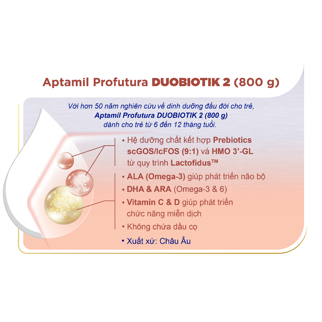 Sữa công thức Aptamil Profutura Duobiotik 2 cho bé 6-12 tháng tuổi (800g)