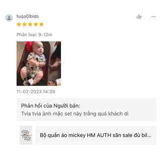 Bộ mickey HM AUTH săn sale cho bé