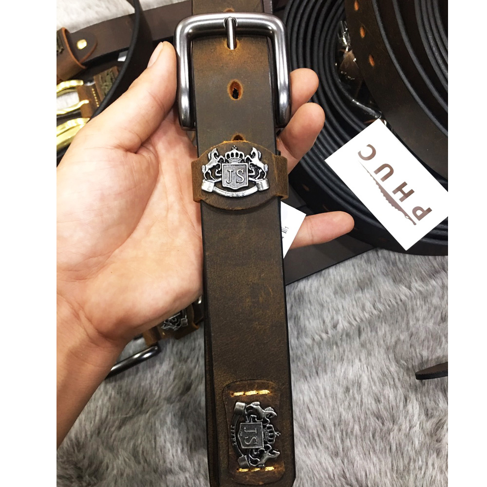 Thắt lưng nam da bò sáp nguyên tấm cao cấp, bảo hành da 2 năm