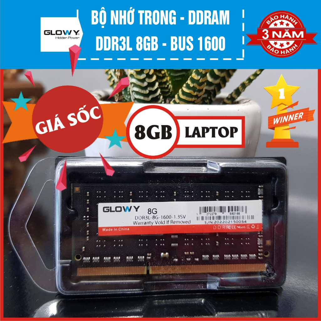 Ram Glowy DDR3L laptop - 8GB Buss 1600MHz - Chính hãng - Bảo hành 36 Tháng