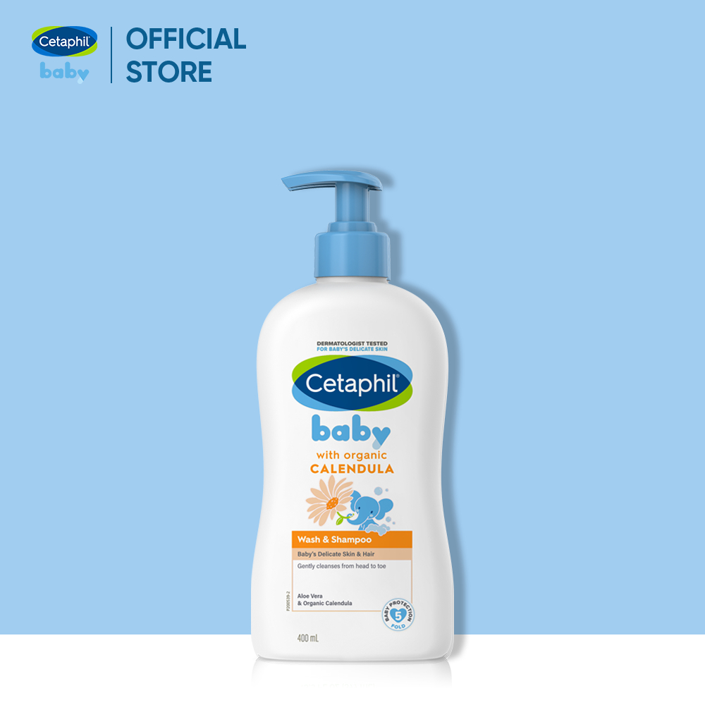 Sữa tắm gội dịu lành cho bé CETAPHIL BABY WASH & SHAMPOO WITH ORGANIC CALENDULA 400ML