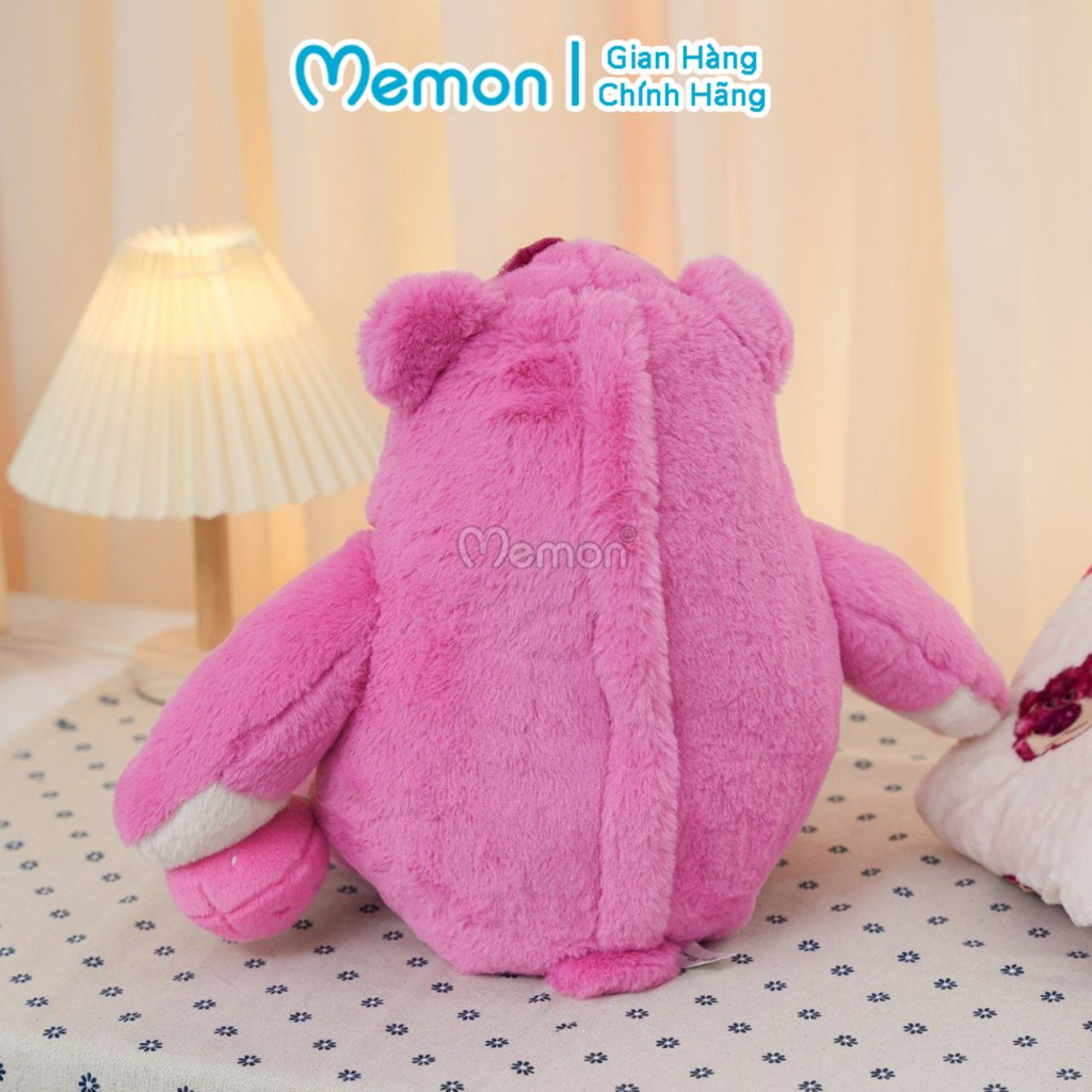 Gối Chăn Mền Lotso Cầm Dâu Đầu Gắn Hoa Dễ Thương Cao Cấp Memon