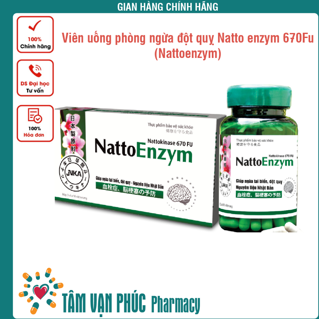 Viên uống phòng ngừa đột quỵ Natto enzym 1000(Nattoenzym)