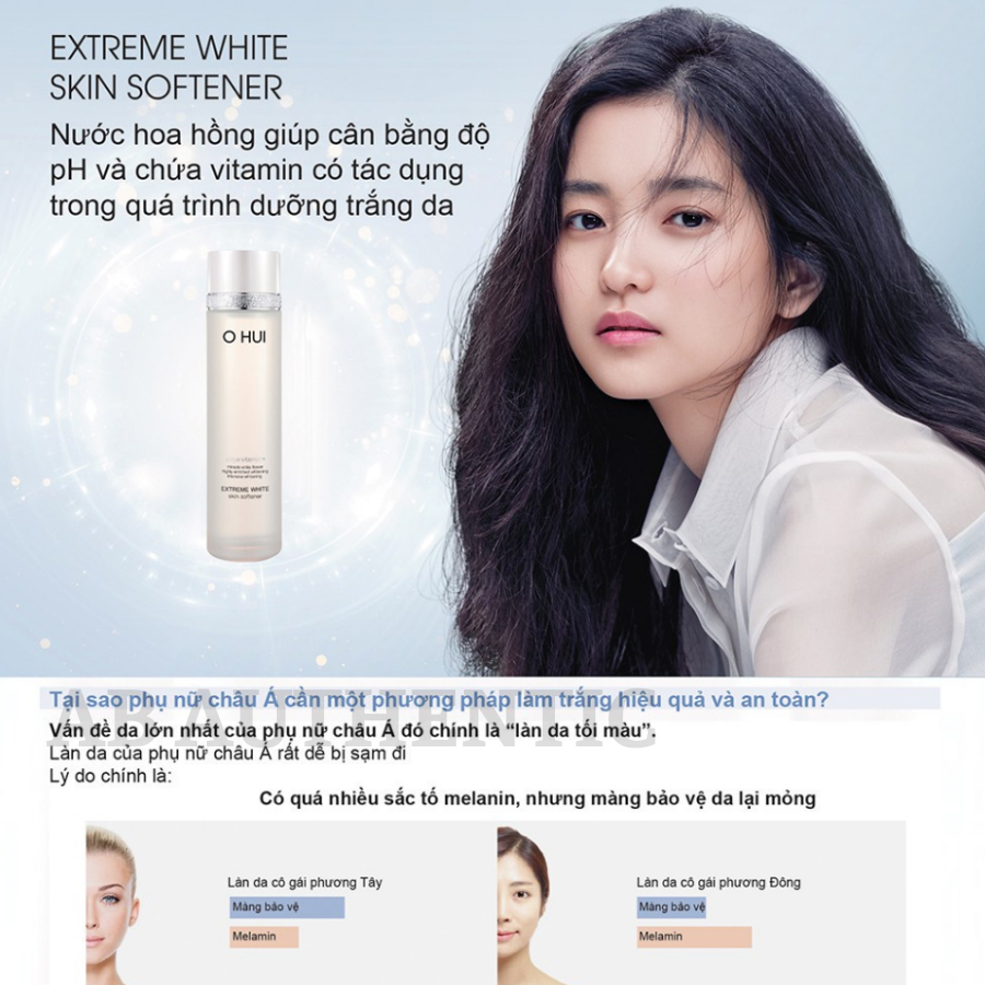 Nước hoa hồng OHUI dưỡng trắng Extreme White Skin Softener 150ml - AB AUTHENTIC