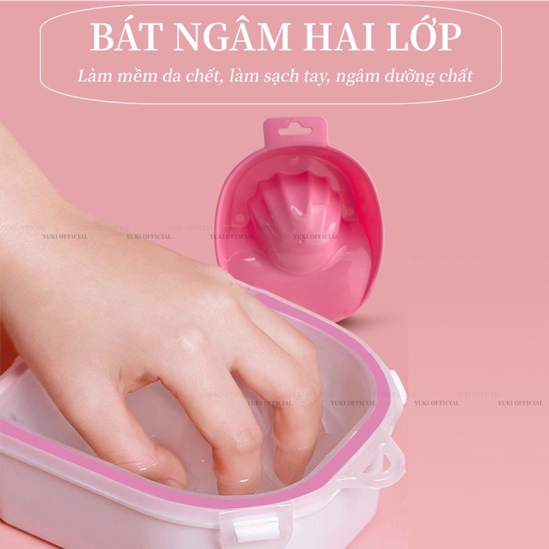 Bát ngâm tay 2 lớp nail - Bát ngâm vuông - Dụng cụ ngâm tay chuyên dụng nail - bát ngâm bàn nail giá rẻ