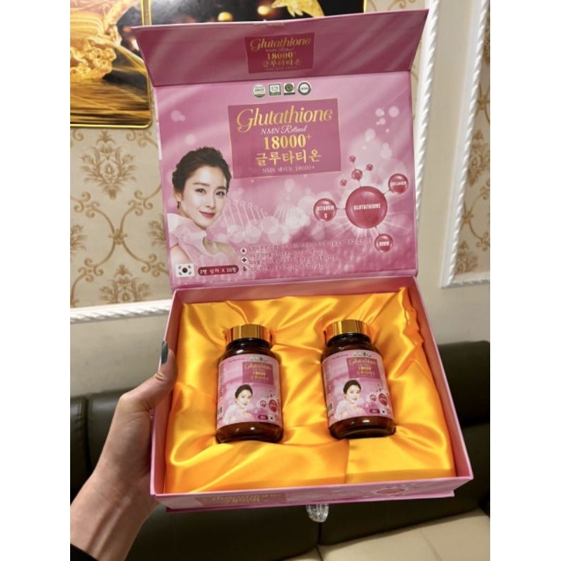 GLUTATHION 18000mg Viên Uống Trắng Da Cấp Tốc Giảm Nám Mờ Thâm