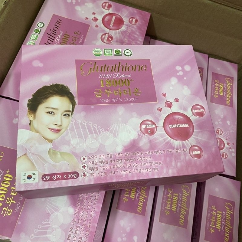 GLUTATHION 18000mg Viên Uống Trắng Da Cấp Tốc Giảm Nám Mờ Thâm