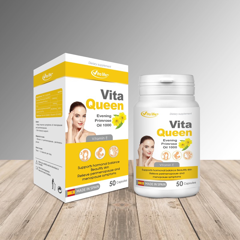 Vitaqueen viên uống cân bằng nội tiết, làm đẹp da. Lọ 50 viên