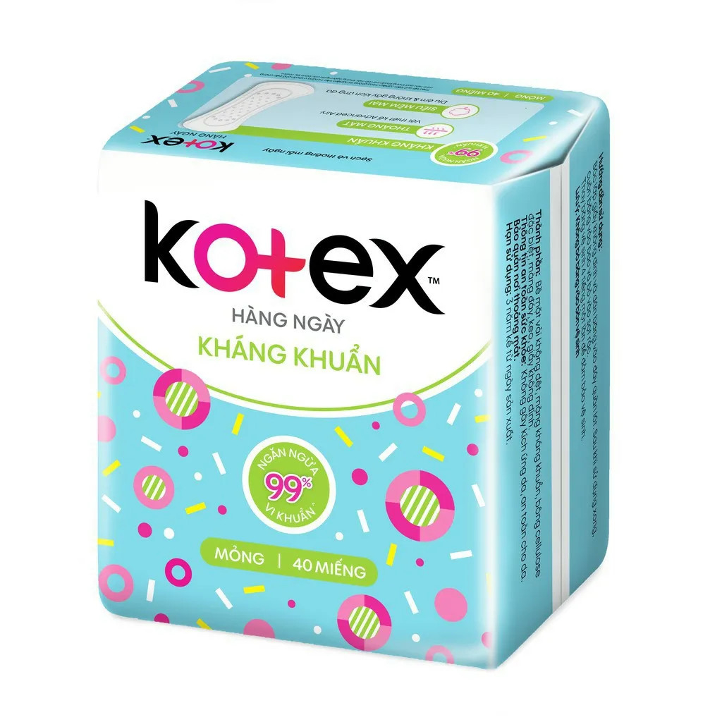 Băng vệ sinh Kotex Hằng ngày Kháng khuẩn 40 miếng