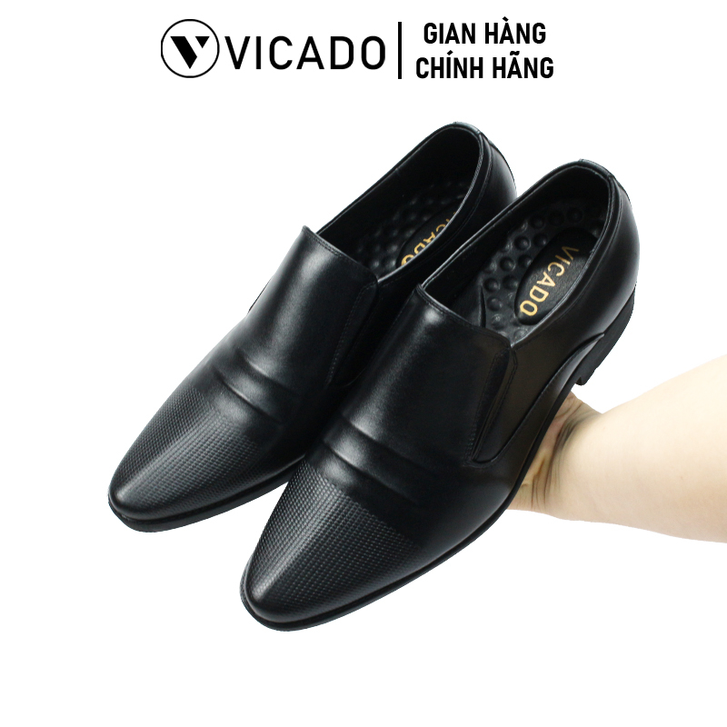 Giày lười công sở nam tăng chiều cao da bò cao cấp Loafer Vicado VE1052