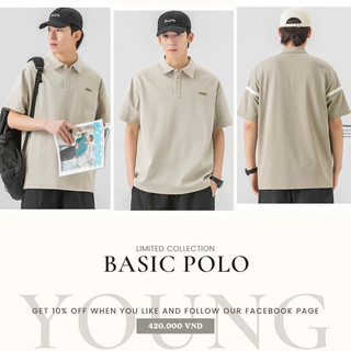 Áo polo nam freesize form rộng chất cotton mát - Basic Polo