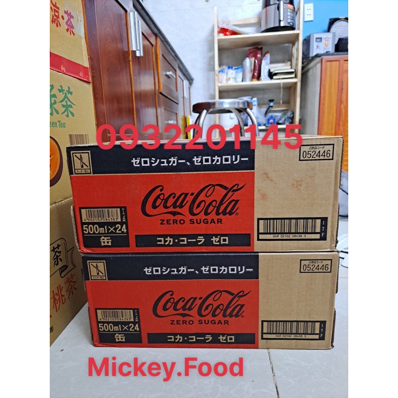 Thùng 24 Lon Coca Cola Không Đường lon 500ML Hàng Nội địa Nhật