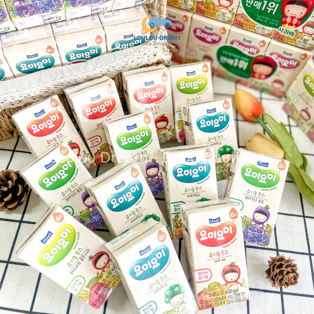 Nước ép hoa quả hữu cơ Maeil Hàn Quốc Organic Juice Sangha Farm hộp 125ml