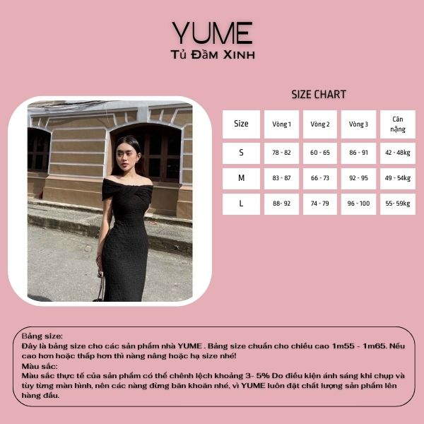 [FreeShip] Đầm Body Trễ Vai Nhún - YUME Y0586 | BigBuy360 - bigbuy360.vn