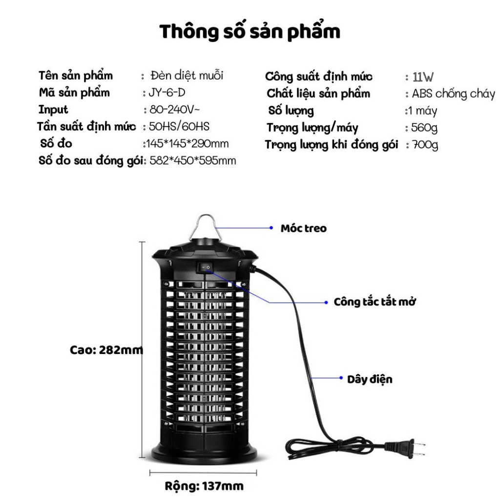 Đèn bắt muỗi Chuồn Chuồn 11W hiệu quả bảo hành 2 năm bóng máy bắt muỗi model đuổi chống diệt côn trùng