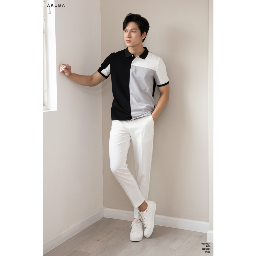 Áo polo nam trơn cao cấp vải cá sấu cotton Akuba form slimfit, chất liệu mềm mại, thấm hút mồ hôi tốt | 02G0574