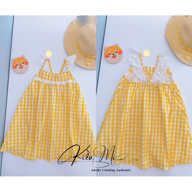 Váy hai dây KÈM nón cho bé hàng nội địa US