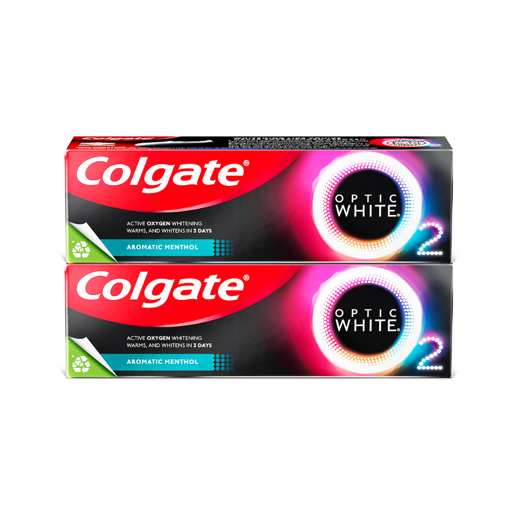 Bộ 2 Kem Đánh Răng Colgate trắng răng TRONG 3 NGÀY Optic White O2 với Oxy Hoạt Tính 85g/tuýp