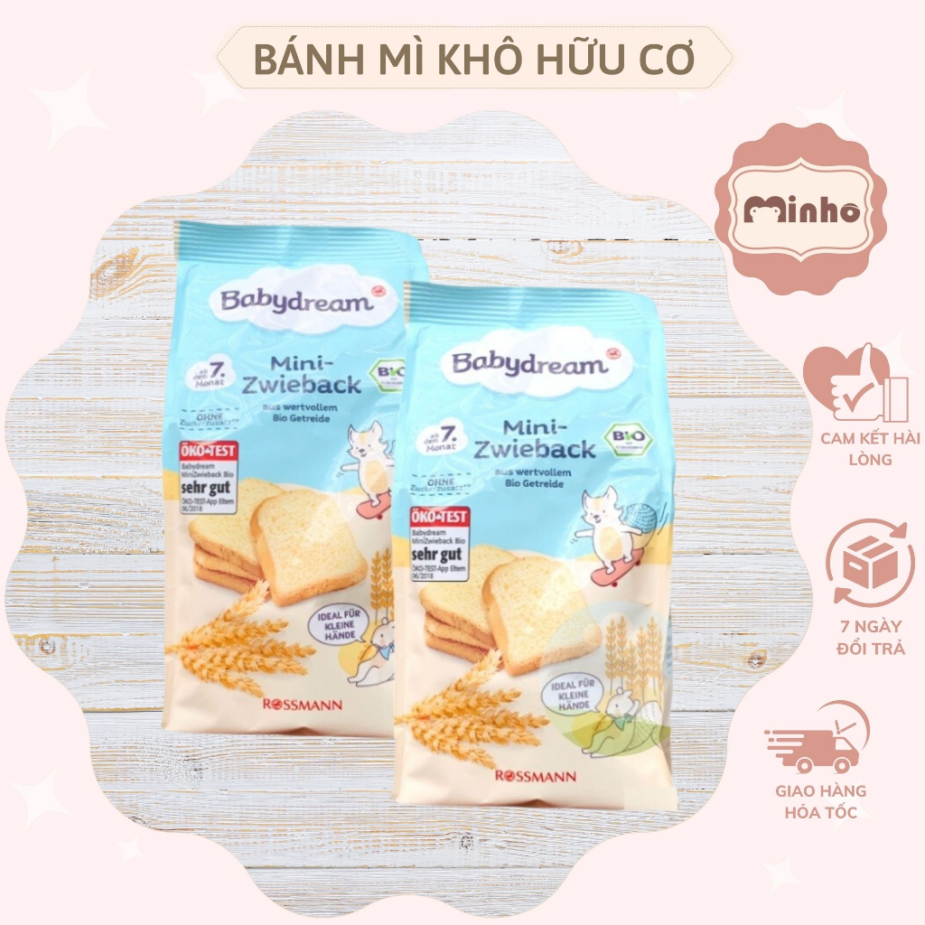 Bánh mì khô hữu cơ Babydream Đức cho bé ăn dặm