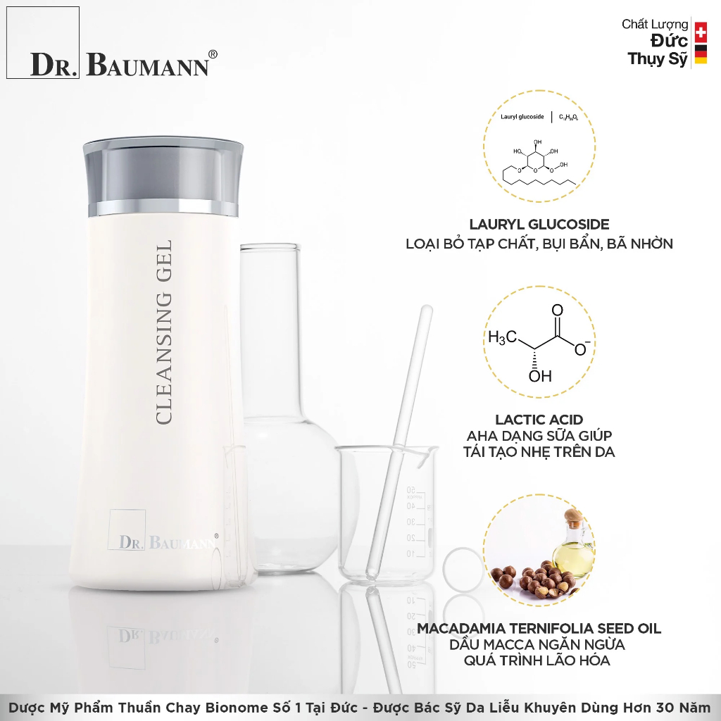 Sữa Rửa Mặt Dr. Buamann Lành Tính Dành Cho Da Dầu Mụn Cleansing Gel