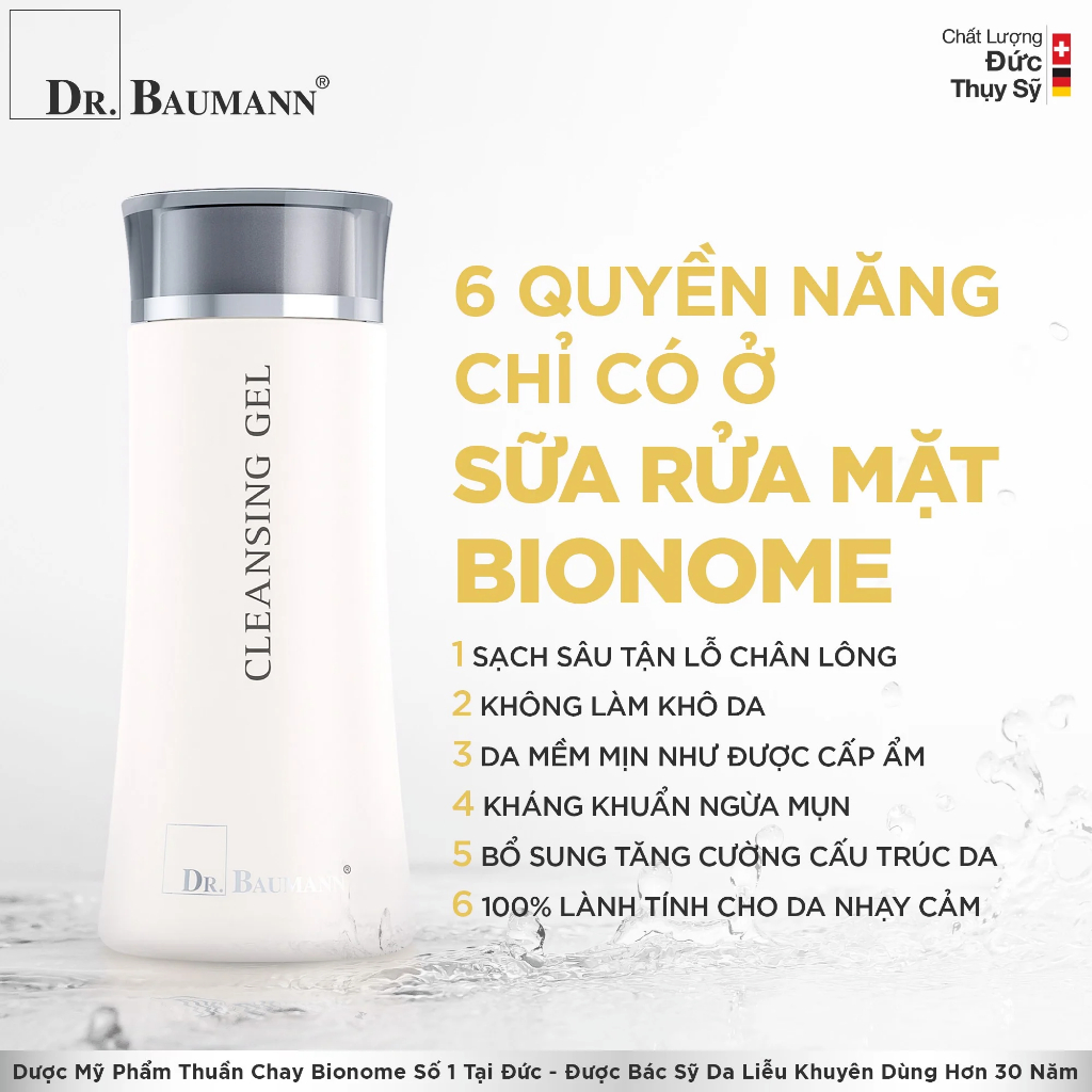 Sữa Rửa Mặt Dr. Buamann Lành Tính Dành Cho Da Dầu Mụn Cleansing Gel