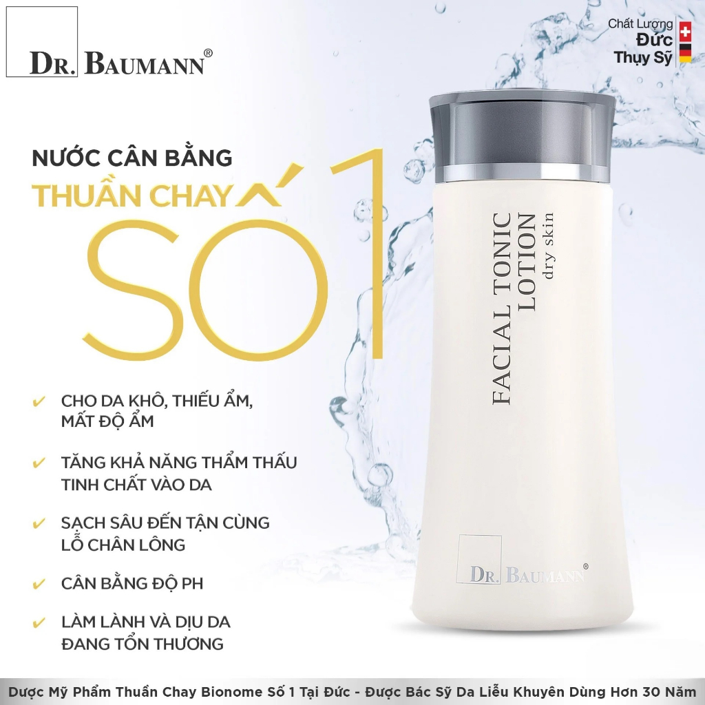 Nước Dưỡng Cân Bằng dành cho Da Khô Dr. Baumann Facial Tonic Lotion Dry Skin 200 ml
