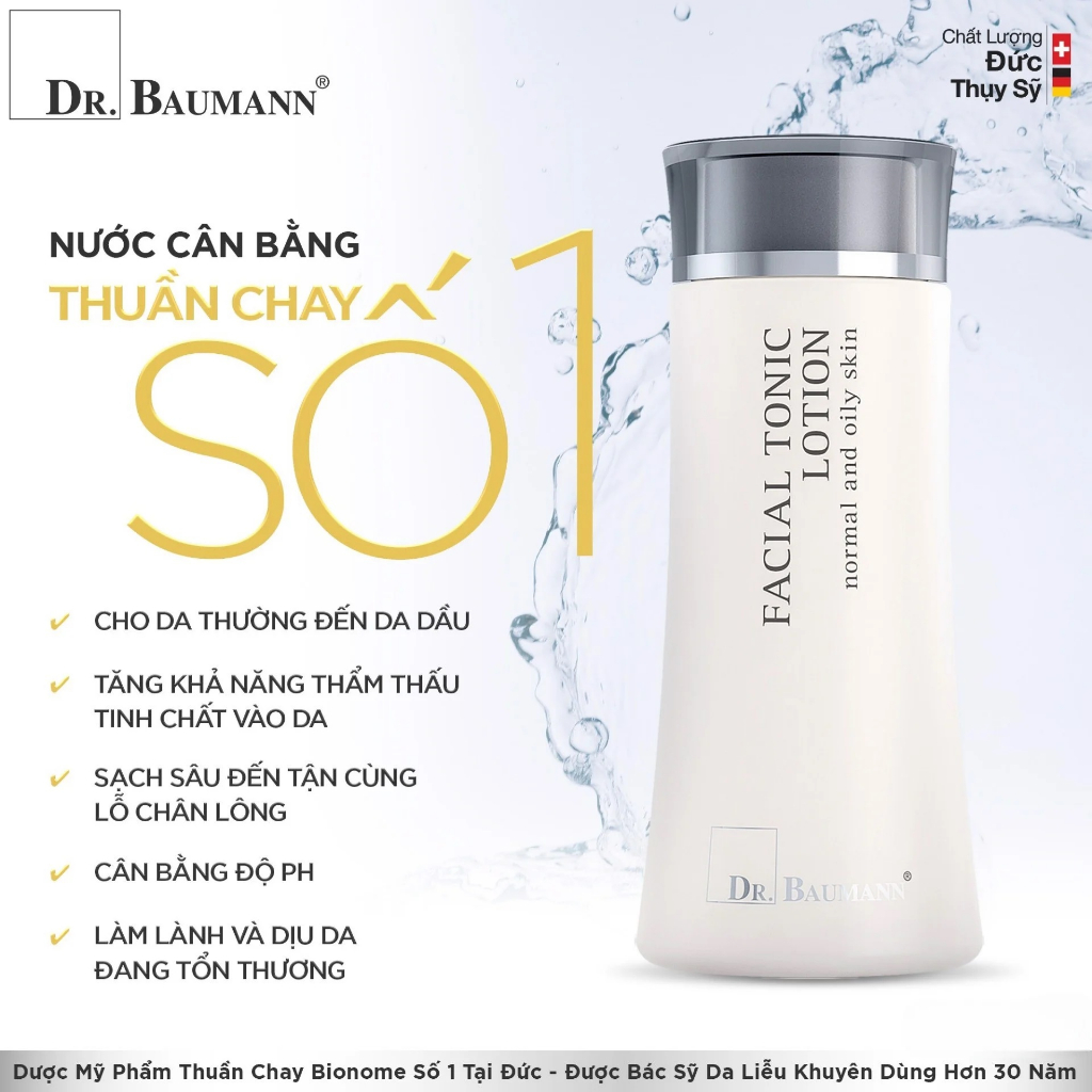 Nước Dưỡng Cân Bằng Da Dr Baumann Facial Tonic Lotion Normal and Oily Skin 200 ml
