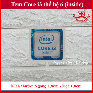 Tem máy tính Core i3 Thế Hệ 6, Tem Core i3 Thế Hệ 7 - màu Xanh