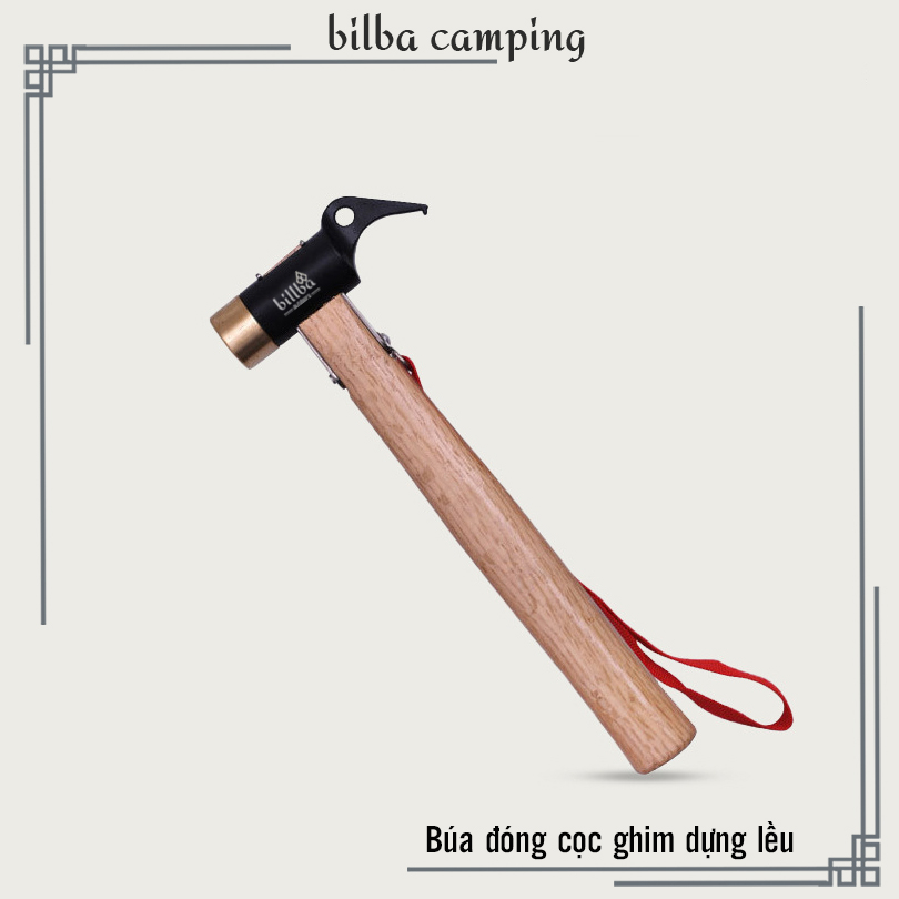 Búa đóng nhổ đinh cọc neo lều trụ tán chuyên dụng đa năng đầu đồng glamping dùng đi dã ngoại cắm trại BB1243 - Billba