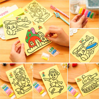 Combo 10 Tranh cát size 9*12 cm nhiều hình ngẫu nhiên thỏa sức sáng tạo cho bé