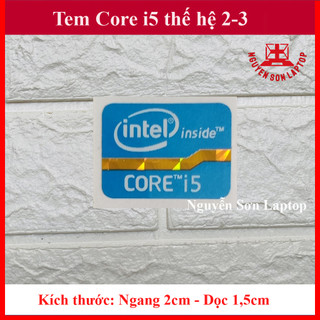 Tem máy tính core i5 thế hệ 2, tem core i5 thế hệ 3 - màu xanh
