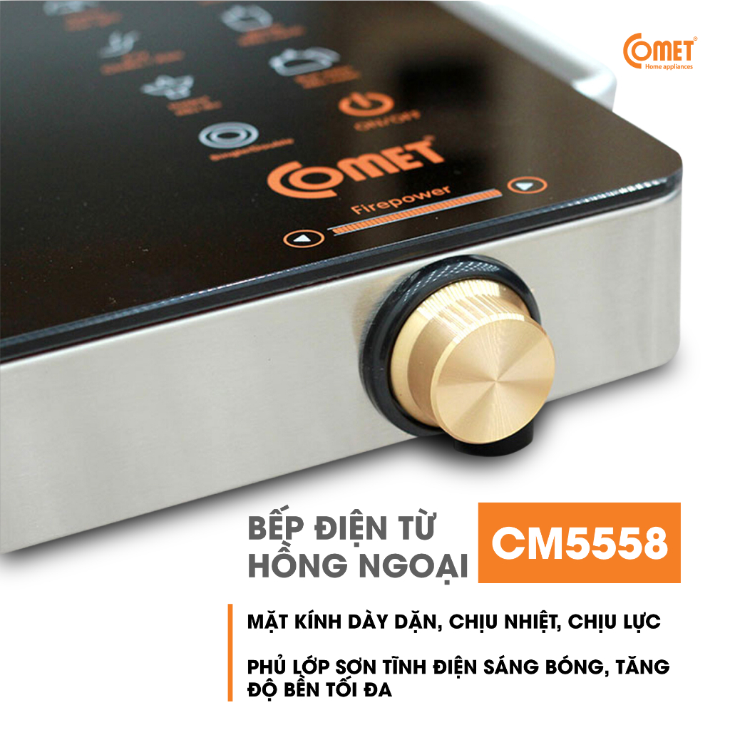 Hỏa tốc - Bếp hồng ngoại nút cảm ứng cao cấp COMET - CM5558